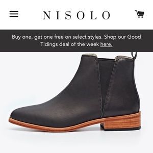 Nisolo Black Leather Chelsea Boots